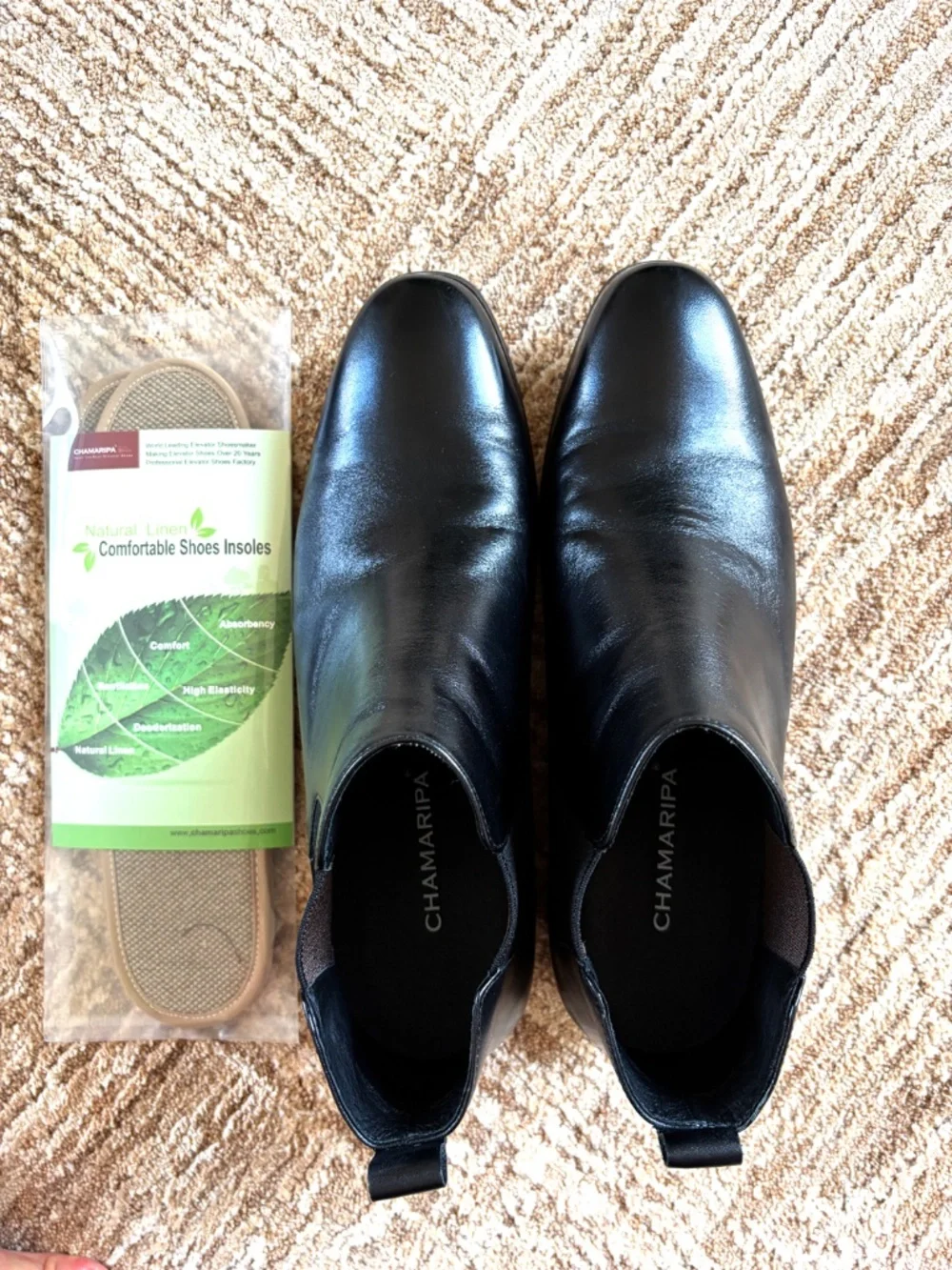 CMR CHAMARIPA Elevator Shoes Height Increasing Chelsea Boots Men 2.36